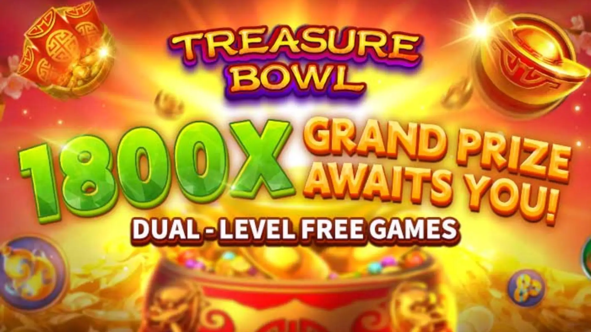 Multiplicadores Treasure Bowl 5xpg - 7777x Máximo com Tigela Dourada